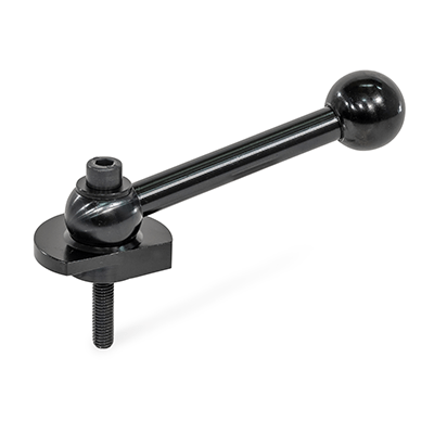 Clamping Bolts, Steel, Downward Clamping, Screw from the Operator’s Side, Type KVS with ball lever, angular (serration)