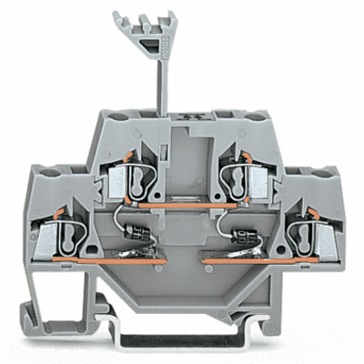 Component terminal block, double-deck, with 2 diodes 1N4007, Bottom anode, for DIN-rail 35 x 15 and 35 x 7.5, 2.5 mm², CAGE CLAMP®