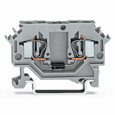 Component terminal block, 2-conductor, with diode 1N5408, anode, left side, for DIN-rail 35 x 15 and 35 x 7.5, 4 mm², CAGE CLAMP®