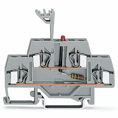 Component terminal block, double-deck, LED (red), 24 VDC, for DIN-rail 35 x 15 and 35 x 7.5, 4 mm², CAGE CLAMP®