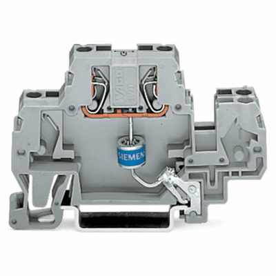 Component terminal block, double-deck, with gas-filled surge arrester, for DIN-rail 35 x 15 and 35 x 7.5, 2.5 mm², CAGE CLAMP®