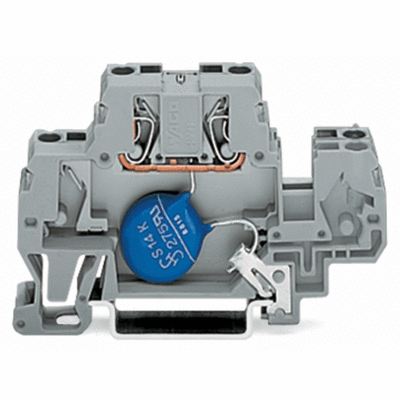 Component terminal block, double-deck, with varistor, for DIN-rail 35 x 15 and 35 x 7.5, 2.5 mm², CAGE CLAMP®