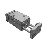 Pneumatic linear modules wth two round guides