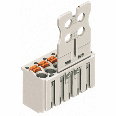Female connector with gripping plate pin spacing 3.5 mm / 0.138 in