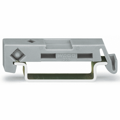 Mounting foot, can be snapped on terminal blocks with snap-in mounting foot, for mounting on relay-modules, 6.4 mm wide