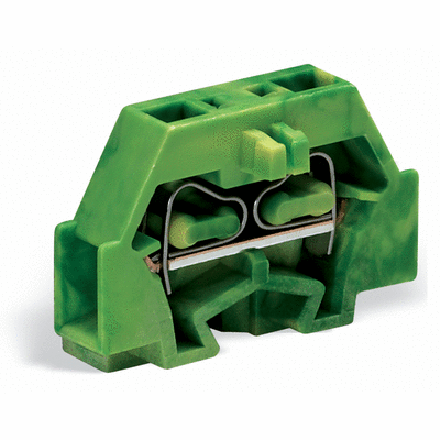 2-conductor terminal block, without push-buttons, with fixing flange, 1-pole, for screw or similar mounting types, Fixing hole 3.2 mm Ø, 1.5 mm², CAGE CLAMP®