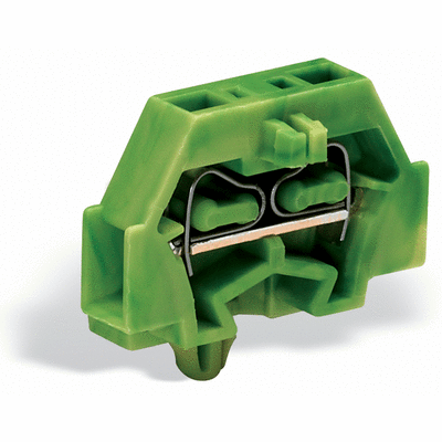 2-conductor terminal block, without push-buttons, with snap-in mounting foot, 1-pole, for plate thickness 0.6 - 1.2 mm, Fixing hole 3.5 mm Ø, 1.5 mm², CAGE CLAMP®