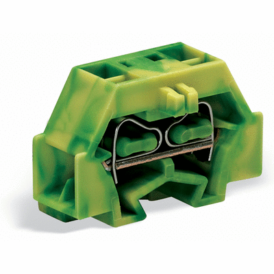 4-conductor terminal block, without push-buttons, with fixing flange, 1-pole, for screw or similar mounting types, Fixing hole 3.2 mm Ø, 1.5 mm², CAGE CLAMP®
