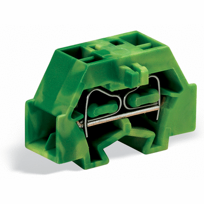 4-conductor terminal block, without push-buttons, with snap-in mounting foot, 1-pole, for plate thickness 0.6 - 1.2 mm, Fixing hole 3.5 mm Ø, 1.5 mm², CAGE CLAMP®