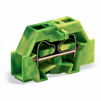 2-conductor terminal block, without push-buttons, with fixing flange, 1-pole, for screw or similar mounting types, Fixing hole 3.2 mm Ø, 2.5 mm², CAGE CLAMP®