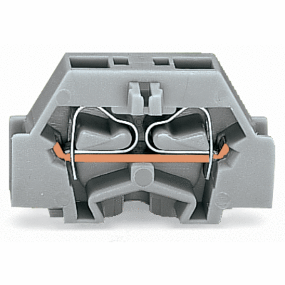 2-conductor terminal block, without push-buttons, with snap-in mounting foot, 1-pole, for plate thickness 0.6 - 1.2 mm, Fixing hole 3.5 mm Ø, 2.5 mm², CAGE CLAMP®