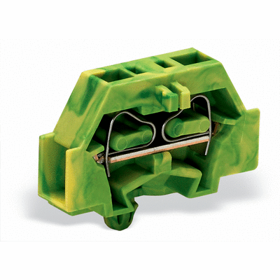 2-conductor terminal block, without push-buttons, with snap-in mounting foot, 1-pole, for plate thickness 0.6 - 1.2 mm, Fixing hole 3.5 mm Ø, 2.5 mm², CAGE CLAMP®