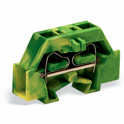 Space-saving, 2-conductor end terminal block, without push-buttons, without protruding snap-in mounting foot, 1-pole, for terminal strips with snap-in mounting feet, 2.5 mm², CAGE CLAMP®