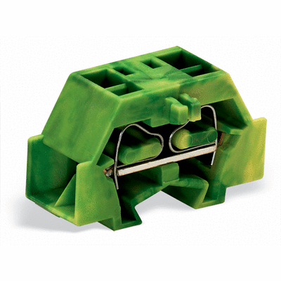 4-conductor terminal block, without push-buttons, with fixing flange, 1-pole, for screw or similar mounting types, Fixing hole 3.2 mm Ø, 2.5 mm², CAGE CLAMP®