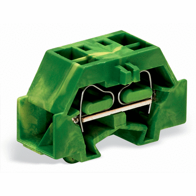 4-conductor terminal block, without push-buttons, with snap-in mounting foot, 1-pole, for plate thickness 0.6 - 1.2 mm, Fixing hole 3.5 mm Ø, 2.5 mm², CAGE CLAMP®