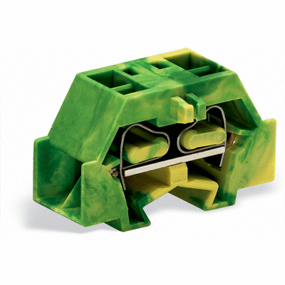Space-saving, 4-conductor end terminal block, without push-buttons, without protruding snap-in mounting foot, 1-pole, for terminal strips with snap-in mounting feet, 2.5 mm², CAGE CLAMP®