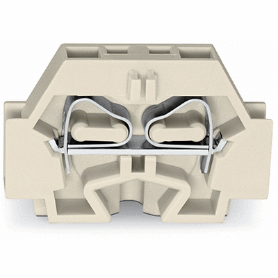 2-conductor terminal block, without push-buttons, suitable for Ex e II applications, with fixing flange, 1-pole, for screw or similar mounting types, Fixing hole 3.2 mm Ø, 4 mm²