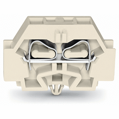 2-conductor terminal block, without push-buttons, suitable for Ex e II applications, with snap-in mounting foot, 1-pole, for plate thickness 0.6 - 1.2 mm, Fixing hole 3.5 mm Ø, 4 mm², CAGE CLAMP®