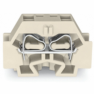 4-conductor terminal block, without push-buttons, suitable for Ex e II applications, with fixing flange, 1-pole, for screw or similar mounting types, Fixing hole 3.2 mm Ø, 4 mm², CAGE CLAMP®