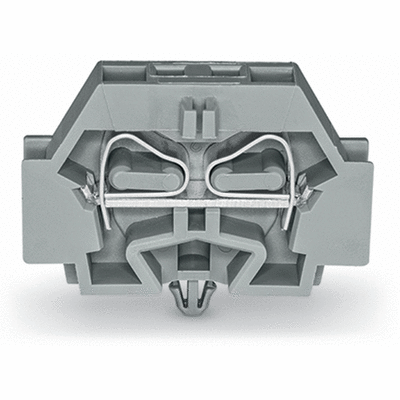 2-conductor terminal block, without push-buttons, with snap-in mounting foot, 1-pole, for plate thickness 0.6 - 1.2 mm, Fixing hole 3.5 mm Ø, 4 mm², CAGE CLAMP®