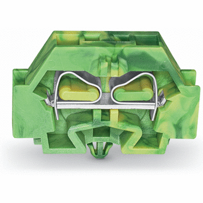2-conductor terminal block, without push-buttons, with snap-in mounting foot, 1-pole, for plate thickness 0.6 - 1.2 mm, Fixing hole 3.5 mm Ø, 4 mm², CAGE CLAMP®