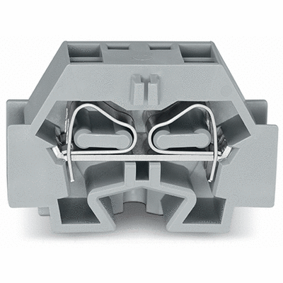 4-conductor terminal block, without push-buttons, with fixing flange, 1-pole, for screw or similar mounting types, Fixing hole 3.2 mm Ø, 4 mm², CAGE CLAMP®
