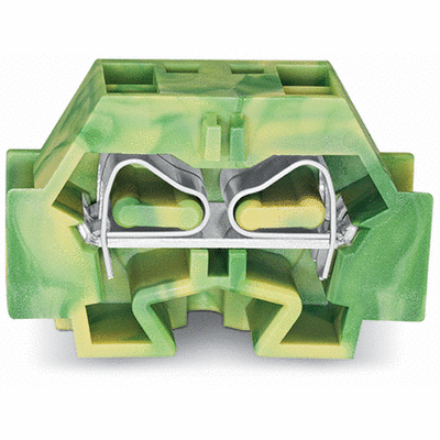 4-conductor terminal block, without push-buttons, with fixing flange, 1-pole, for screw or similar mounting types, Fixing hole 3.2 mm Ø, 4 mm², CAGE CLAMP®