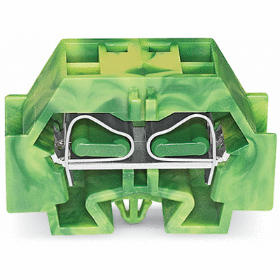 4-conductor terminal block, without push-buttons, with snap-in mounting foot, 1-pole, for plate thickness 0.6 - 1.2 mm, Fixing hole 3.5 mm Ø, 4 mm², CAGE CLAMP®