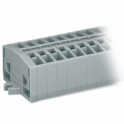 2-conductor terminal strip, without push-buttons, with fixing flanges, for screw or similar mounting types, Fixing hole 3.2 mm Ø, 2.5 mm², CAGE CLAMP®