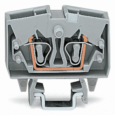 2-conductor miniature through terminal block