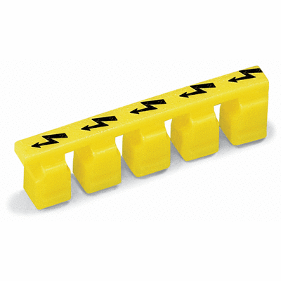 Protective warning marker, for 5 terminal blocks, with high-voltage symbol, black