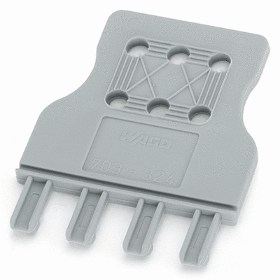 Strain relief plate, 4-pole, for 10 mm wide terminal blocks