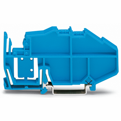 Busbar carrier, with end stop function and detachable separator plate, for DIN 35 rail, 8 mm thick