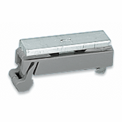 Carrier with grounding foot, 90° to carrier rail, 45 mm long, Cu 10 mm x 3 mm, suitable for 790 Series shield clamping saddles