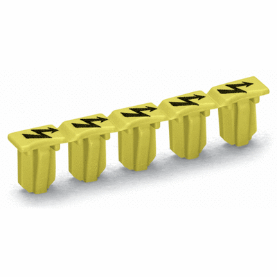 Protective warning marker, for 5 terminal blocks, with high-voltage symbol, black