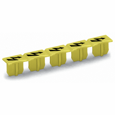 Protective warning marker, for 5 terminal blocks, with high-voltage symbol, black