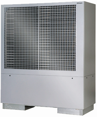 High efficiency air-to-water heat pump for outdoor installation. 40 kW heat output