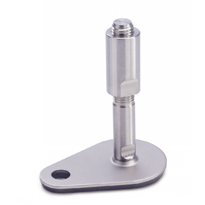 Pied inox, à tige filetée avec méplat et écrou de protection