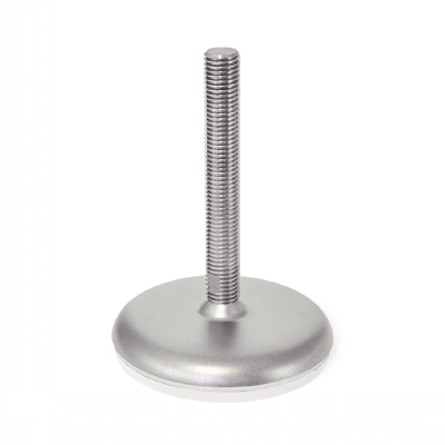 Pied inox à tige filetée avec semelle collée