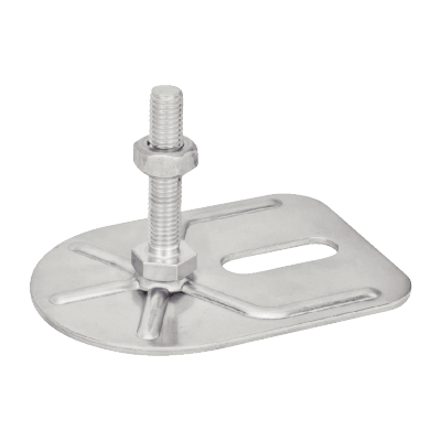 Pied inox à tige filetée