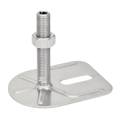 Pied inox à tige filetée