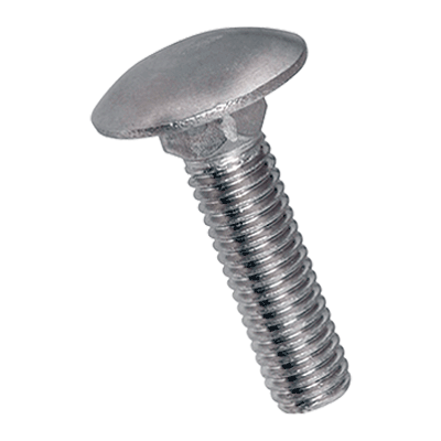 Round head square neck bolts without hex nuts (DIN 603), stainless steel A2