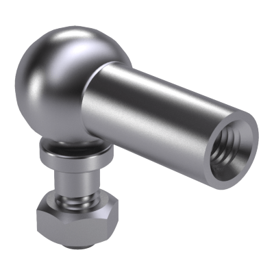 Hinged joints with threaded pin and hexagonal nut and locking clip with spanner flat, form CS