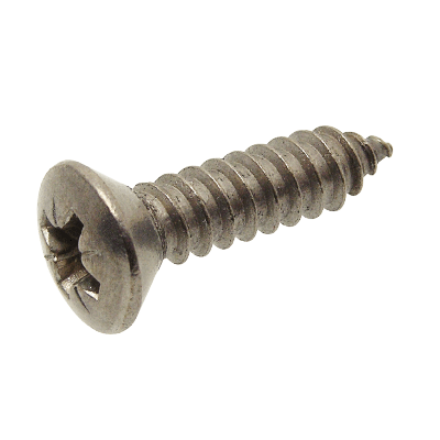 "Pozidriv" cross recessed raised countersunk head tapping screw - Stainless steel A2 - DIN 7983 - ISO 7051