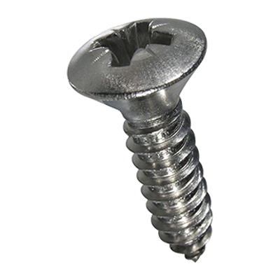 Pozi oval countersunk head tapping screws form Z, with cone end type C (DIN 7983 C; ~ISO 7051), A4
