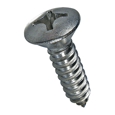 Phillips oval countersunk head tapping screws form H, with cone end type C (DIN 7983 C; ~ISO 7051), A2