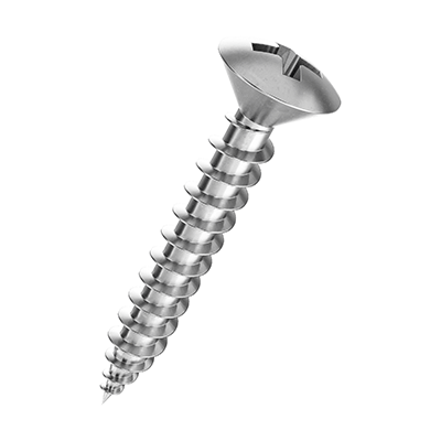 Cross recessed raised countersunk oval head tapping screws