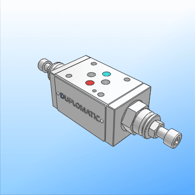 Modular flow restrictor valve with check valve for reverse free flow - ISO 4401-03
