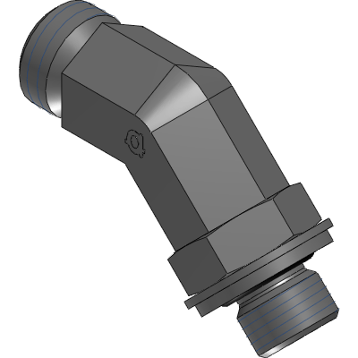 45° DIN Light Duty x Male BSPP Adjustable Elbow