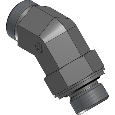45° DIN Light Duty x Male Metric Adjustable Elbow